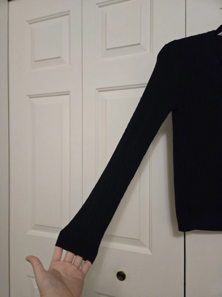 Cárdigan suéter tejido seda y cachemir azul Brooks Brothers para mujer talla XS Foto 2 de 4