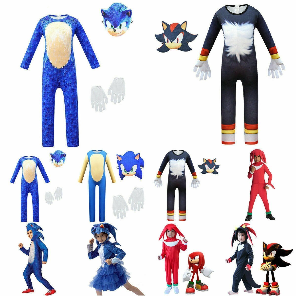 Kids Cosplay Sonic The Hedgehog Sonic Shadow Knuckles Party Costume Fancy Dress* image 2