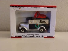 2022 Limited Edition See's Candies Delivery Truck Glass Christmas Ornament NIB