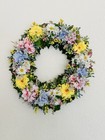 Vintage 1970s Wreath Silk Floral Designs Made in USA Faux Flowers Spring Door