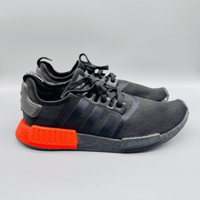 Adidas Shoes Men 11.5 Black Solar Red NMD R1 Boost Mesh Running Sneakers Comfort