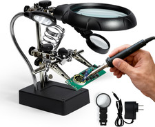 Soldering Helping Hands with LED Light and Magnifier