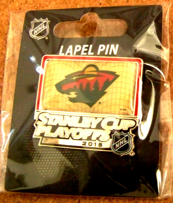 2015 Stanley Cup Playoffs pin NHL SC Minnesota Wild yellowing