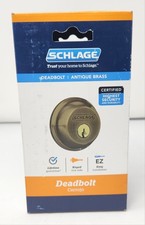 Schlage B60N 609 Antique Brass Single Cylinder One Side Deadbolt Lock - New
