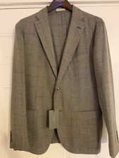 Boglioli Gray Houndstooth Tweed Suit Jacket Men s Regular Fit Size 52