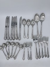 Vintage Oneidacraft Deluxe CHATEAU Stainless Flatware Set Lot 23 Mixed Lot