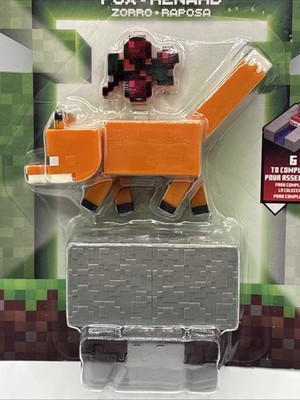 Minecraft Redstone Charged Fox 3.25" Figures with Building Piece Mint on  Card | eBay