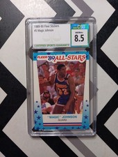 MAGIC JOHNSON 1989-90 Fleer Stickers 5 Los Angeles Lakers CSG 8.5 Graded Slabbed