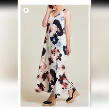 Tribal floral sleeveless maxi dress Oversized Size XS New