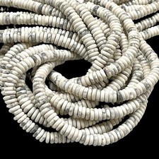 2x6mm Natural White Howlite Rondelle Heishi Disc Spacer Beads for Jewelry Making