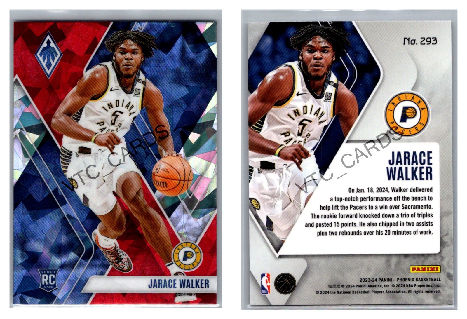 Jarace Walker RC Red Ice Phoenix 2023-24 Panini Phoenix #293 Indiana Pacers