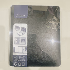 A5 Filofax Organiser Black Real Leather Notebook Folder Finsbury Model 2015