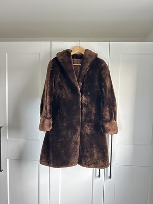 Vintage Royal Castor Best Beaver Lamb Beaverbown Coat British Fur Brown Medium 