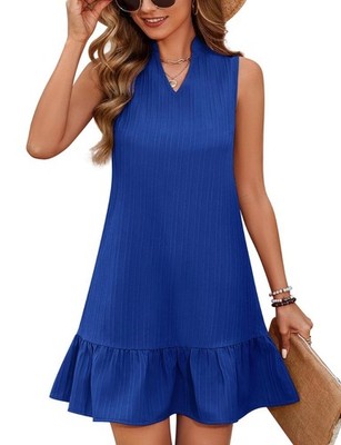 Svanco Women's Summer Sleeveless Dress - Chic Neckline