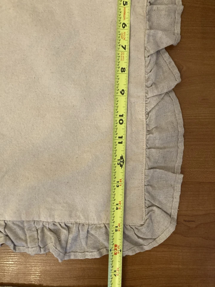 Corredor de mesa con volantes de 70 pulgadas mezcla de lino decoración de granja comedor neutro Foto 3 de 4