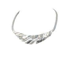 Vintage SS John Hardy Diamond Lahar Bib Necklace