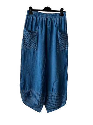 Cornflower blue  mesh trousers balloon trousers harem trousers with pockets