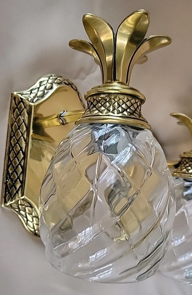 (2) Apliques de baño Hinkley Lighting Plantation 1 luz, latón amueblado 5310BB COMO NUEVOS Foto 4 de 4