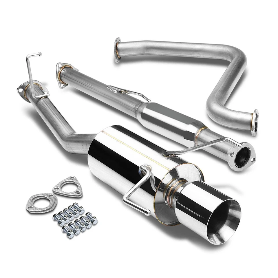 Para 97-01 Honda Prelude Base/Tipo SH Cupé 4" Punta Silenciador Enrollado Escape Catback Foto 2 de 4