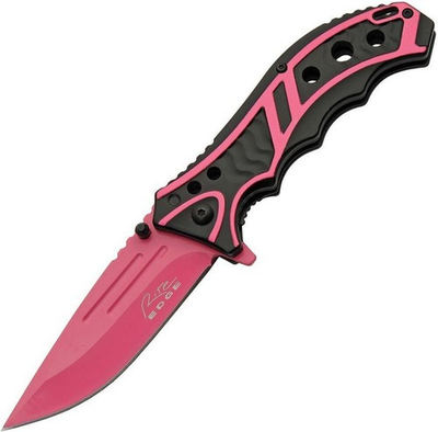 #ad Rite Edge Caution A O Folding Knife Steel Blade Pink Aluminium Handle 300585 PK $16.56