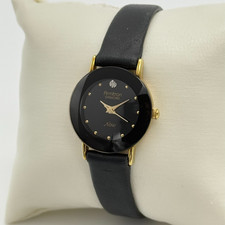 Women's ARMITRON Now Diamond Accent, Gold Tone, Black Leather Watch, 75/2447