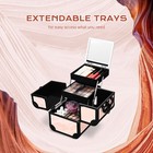 Byootique Rolling Makeup Train Case Trolley w/ Cube Case Cosmetic Organizer Pink — photo 5