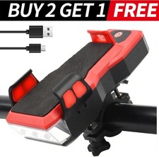 USB Rechargeable LED Cycle Bike Headlight 40000LM Phone Holder With Power Bank