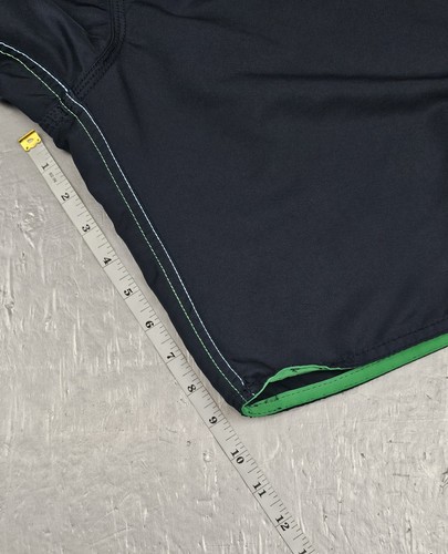 Quicksilver Board Shorts Mens 40 Vintage Navy Blue Green Swim Trunks Script Logo - Picture 5 of 8