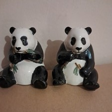 Quail Ceramics - Giant Panda Salt and Pepper set original stoppers 