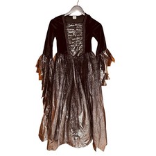 Spirit Halloween Black Metallic Witch Costume Dress for Girls Size Large