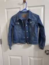 Levi's Girls Blue Denim Basic Jacket Size 10/12 Long Sleeve Button Closure