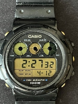 1980 Vintage Casio TRI GRAPH 100M Digital Watch - 827 TGW-10 -New