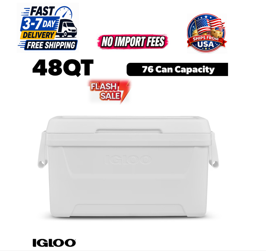 Igloo 48 QT Laguna Hard Sided Ice Chest Cooler, White