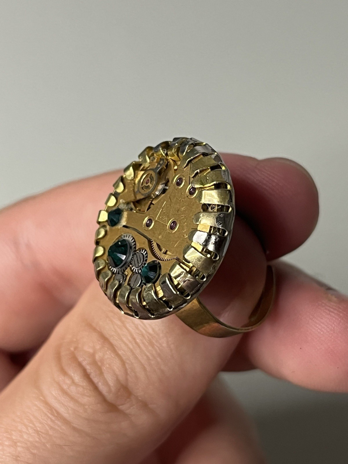Steampunk Adjustable Ring with Soviet Watch Movem… - image 8