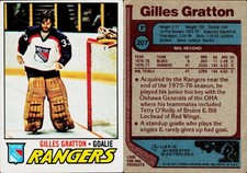 1977-78 Topps Hockey Card #207 Gilles Gratton New York Rangers