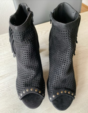 Lucky Brand Damen Stiefeletten Wildleder schw...