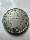 1883 Liberty Nickel, V Nickel, No Cents, Choice AU++ — photo 1