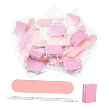12 Sets Disposable Manicure Kit (Pink) – Individually Wrapped Mini Nail Files, 