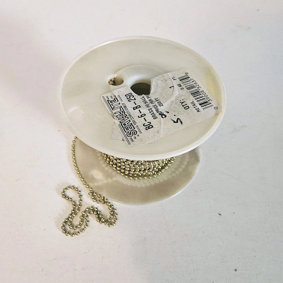 66' Feet Solid Brass #6 Ball Chain SERV-A-LITE  Corrosion Rust Resistant USA - Image 2 of 4