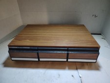 Vintage Faux Wood Grain 36 Cassette Tape 3 Drawer Cabinet Storage Holder