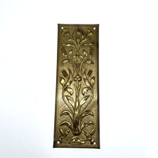 Small Brass Floral Design Fingerplate  Door Finger Push Plate
