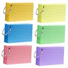 600 Pieces Index Cards Rulded, Colorful Flash Cards 3 x 5 6-Color Thickened