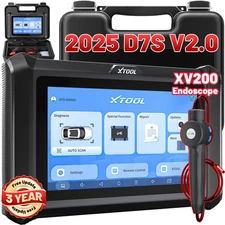 XTOOL D7S V2.0 AutoAuth OBD2 Scanner ECU Coding Tool +XV200 Waterproof Endoscope