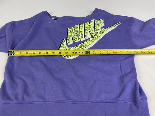 Nike Purple & Neon Green Wide Collar Crop Sweatshirt XL Juniors Youth READ - Picture 9 of 15