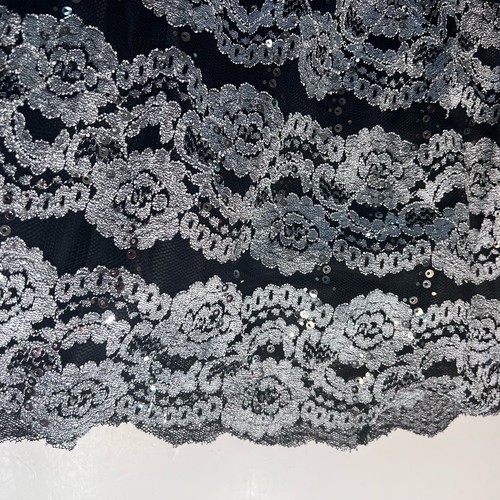 Cachet Cocktailkleid Größe 10 Fit N Flare schwarz n silber Pailletten verziert - Bild 4 von 14