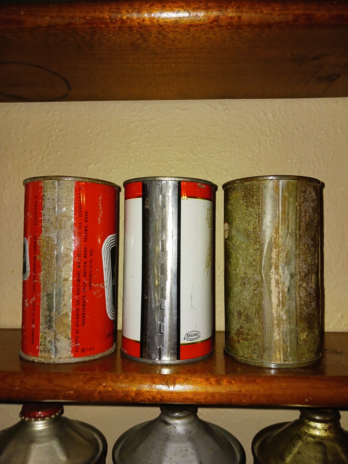 Three Vintage 12 Oz Flat Top Beer Cans eBay
