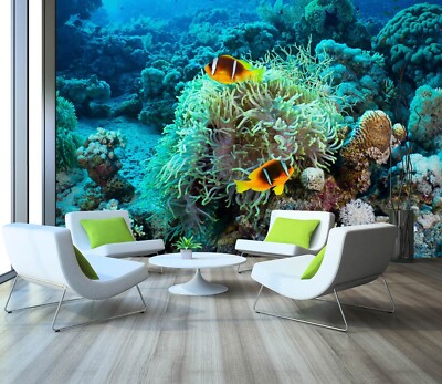 3D Coral Fish E2007 Wallpaper Mural Paper Wall Print Indoor Murals CA Honey
