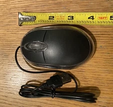 USB Wired Black small optical mouse About 4x2 inches