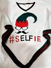 Charming Charlie White Cape Poncho Christmas Selfie One Size Knit USA