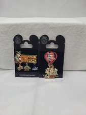  Disneys Animal Kingdom Two Pins Mickey Goofy on Cards Trading Around The World 